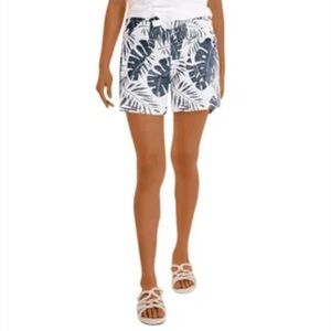 Nautica Women's Linen Blend Elastic Drawstring Casual Shorts-White / S